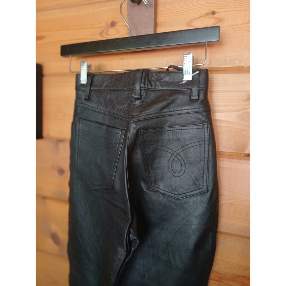 USA Bikers Dream Apparel Leather Pants [Broken Front Button]‎ Women's 3 / 4 31" - Picture 9 of 11